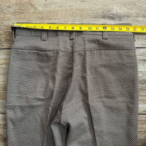 Vintage Sears Perma Prest Pants Brown Flat Front Slacks - Picture 4 of 8